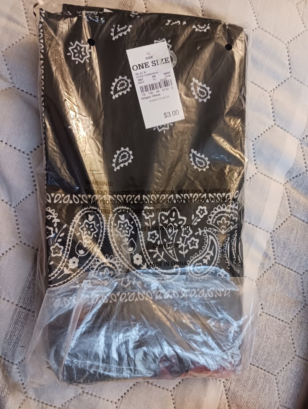 10- Black Bandanas Paisley Print Cowboy Scarf Headband Lowrider Mechanic NWT